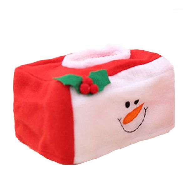 

christmas decorations red 16x10cm tissue box cover tree santa claus snowman chrismtas for home napkin holder box1