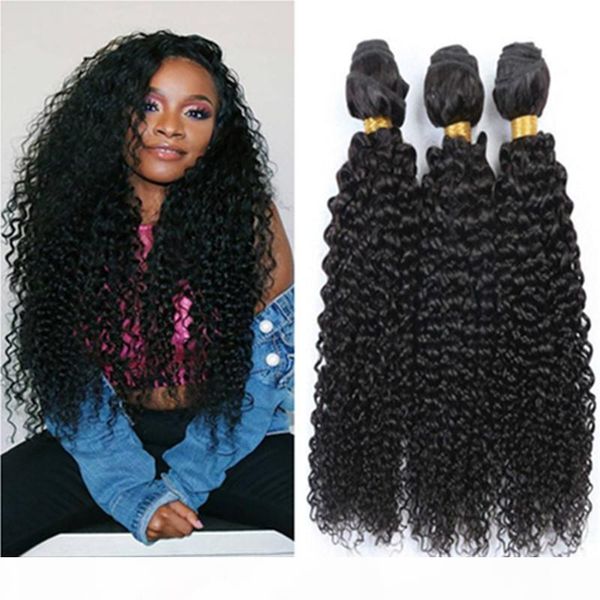 

100% brazilian unprocessed virgin human hair 1b# natural color kinky curly bundles deals with fast shipping factory outlet 9a, Black;brown