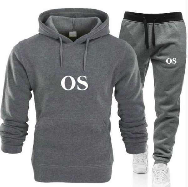 

men designer hoodies pants set hooded tracksuit mens women sweat suits patchwork black solid color 2022 spring autumn 2 piece outfits hoodie, Gray