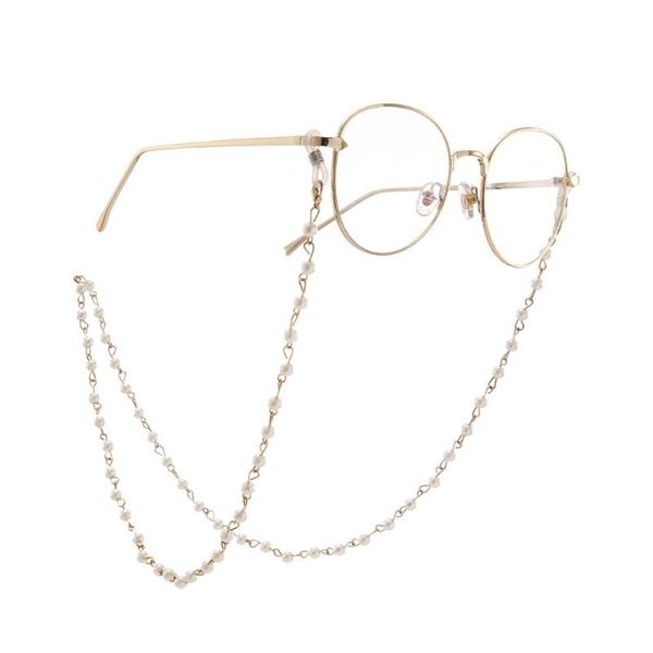

chichandmade pearl бисера очки цепи женщины солнцезащитные очки талреп ремешок для чтения eyeglass цепи подвесной зрелищ аксессуары, Silver