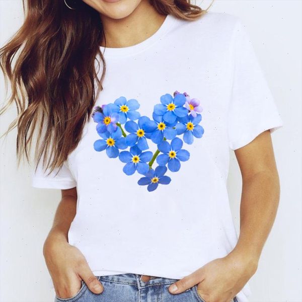 

women floral heart short sleeve print clothes ladies womens t shirt graphic clothes female tumblr t shirt shirts, White
