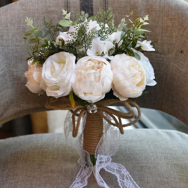 

decorative flowers & wreaths 1pc/lot artificial pink wedding bouquets hand made flower bridesmaid bridal bouquet de mariage