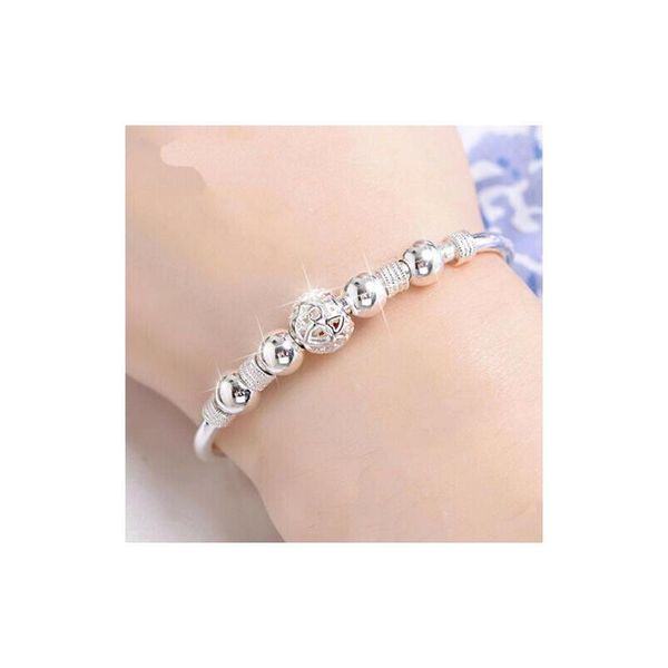 

925 sterling silver регулируемой моды boho бисер браслет цепь шарм женщина birthday party handmade подарки, Black