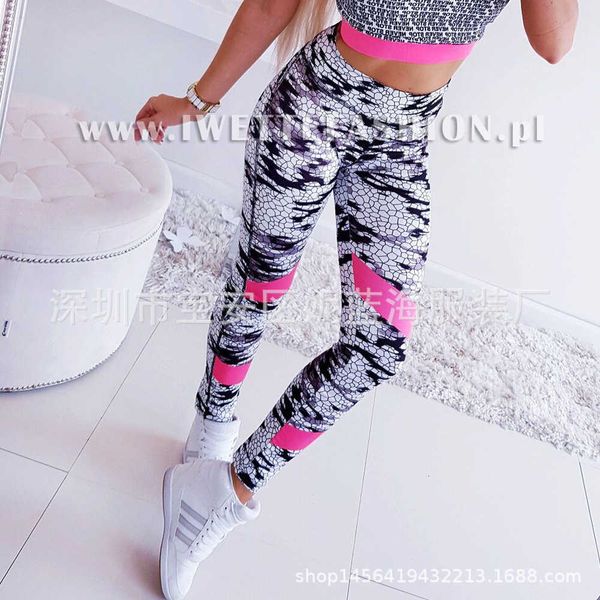 

new digital print high waist yoga pants for fall 2019, Black