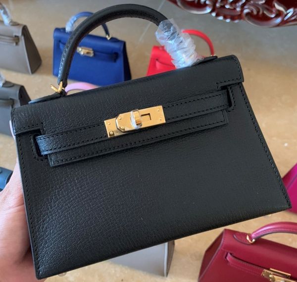 

luxury purse,mini size 19.5cm, handmade quality, black lamb leather,wax thread,gold and silver hardware,fast delivery,contact me for details
