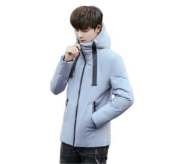 

men's down jacket men's mid-length new winter fashion warm white duck clothing, Black