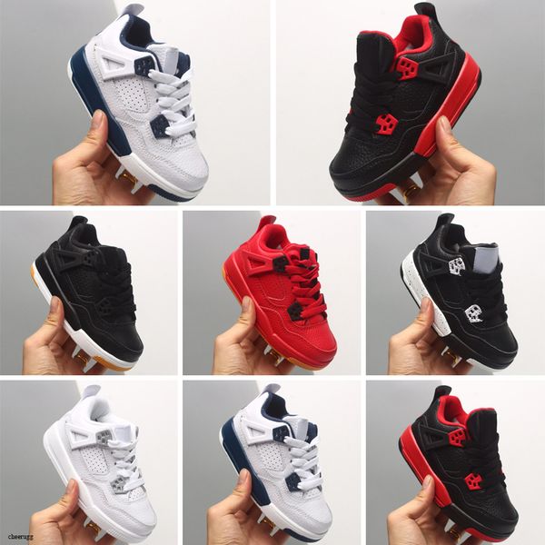 

2021 children shoes basketball shoes wholesale 4 4s sneakers kids sports girl trainers basket ball shoe size 28-35, Black
