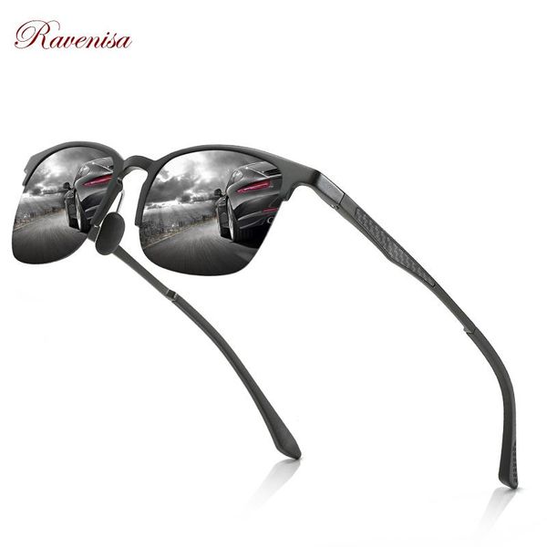 

fashion ravenisa half frame sunglasses mirrored glasses sun 2020 eyewear mginum men for women polarized aluminum uv400 goggle icmaa, White;black