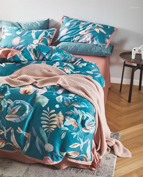 

creative pastoral bedding set,full  king 60s cotton colorful design double home textile bed sheet pillow case duvet cover1