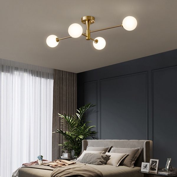 

luxury copper chandeliers lighting gold ceiling hanging lamp for living dining room kitchen loft glass ball lustre