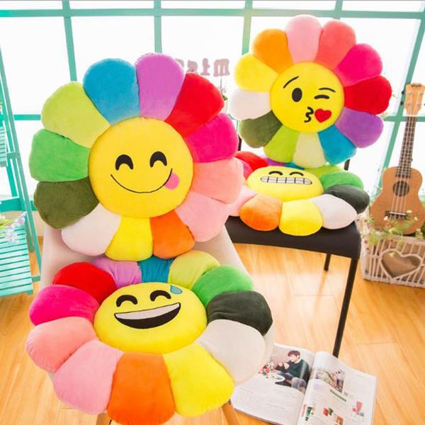 

new cartoon colorful sunflower plush cushion toy soft pillow sofa doll 30cm office chair cushion expression plush toy