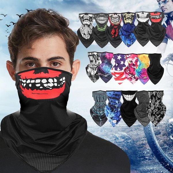 

skull riding sport scarf outdoor neck hand bandana camping scarves multi funtion cycling hip hop suncreen bandanas scarf, Blue;gray