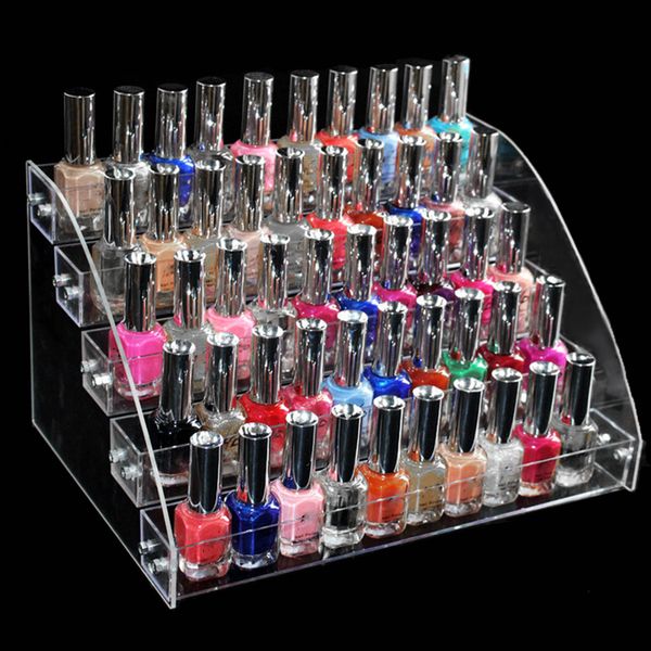 

1 pc removable 5 tiers rack acrylic clear nail polish cosmetic varnish display stand holder make up organizer storage box 1007 q1128