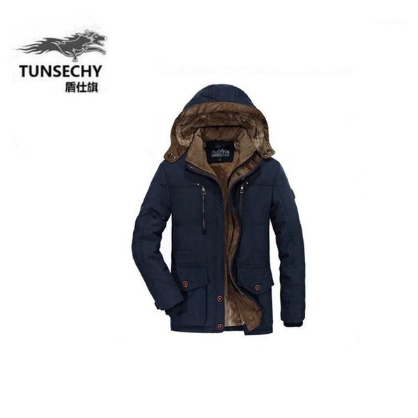 

a nova jaqueta de inverno homens de meia idade mais thjck quente casaco jaqueta com capuz casuais dos homens do revestimento do1, Black