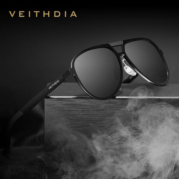 

veithdia brand mens aluminum magnesium sunglasses polarized uv400 lens eyewear accessories male sun glasses for men/women v6850