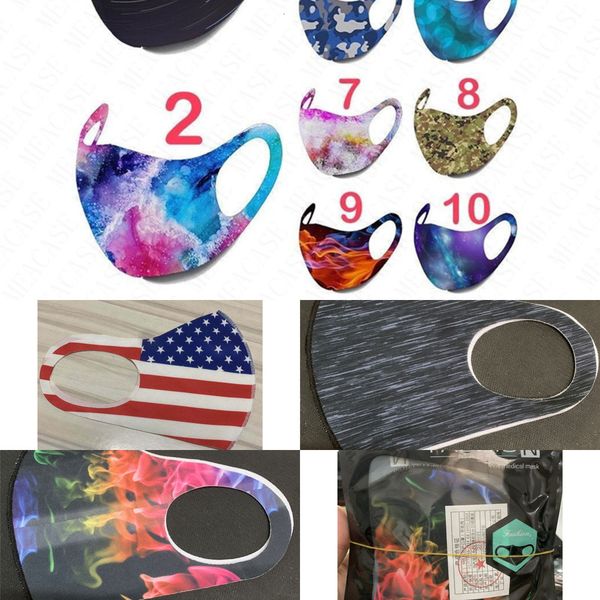 

camouflage printed flag mask face summer tie-dye adults fashion breathable dustproof prote 72fl