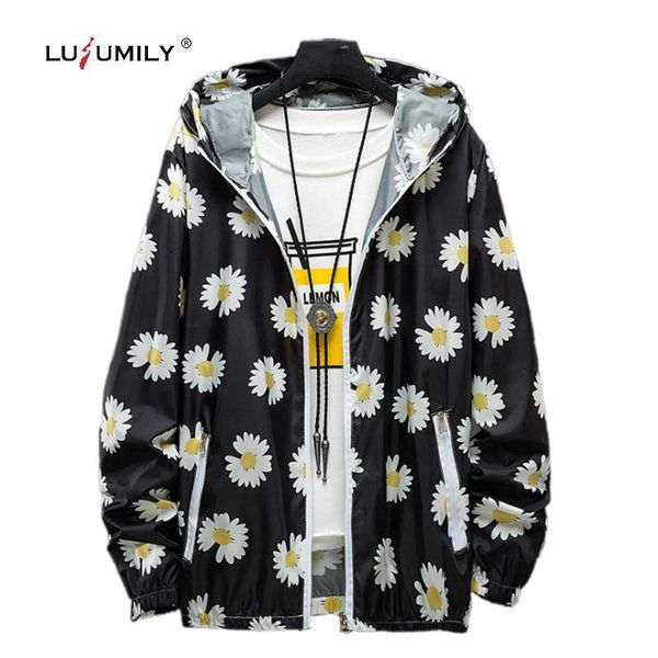 

летняя ветровка женские куртки свободная молния дейзи распечатать тонкое пальто солнцезащитная одежда плюс размер повседневная куртка 5xl, Black;brown