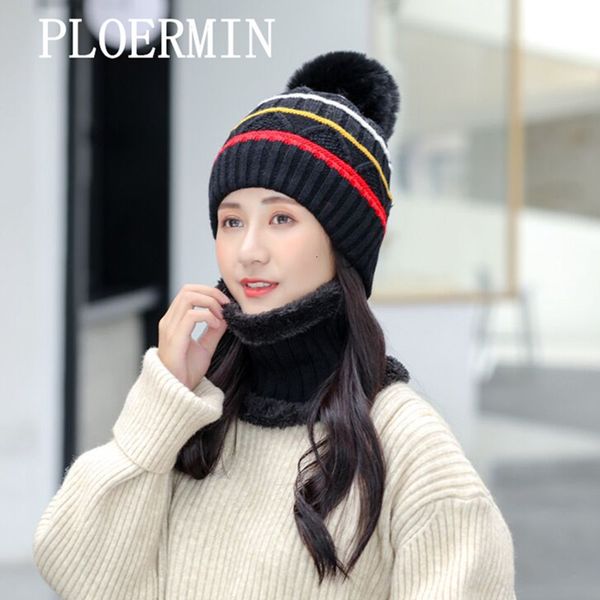 

new winter knitted beanies hats women thick warm beanie skullies hat female knit letter bonnet beanie caps outdoor riding sets, Blue;gray