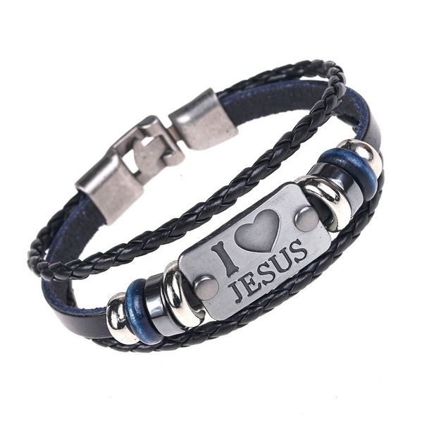 

braided genuine vintage black leather men cool motor charm bracelets bangles jewelry male multilayer hand rope pulseirax