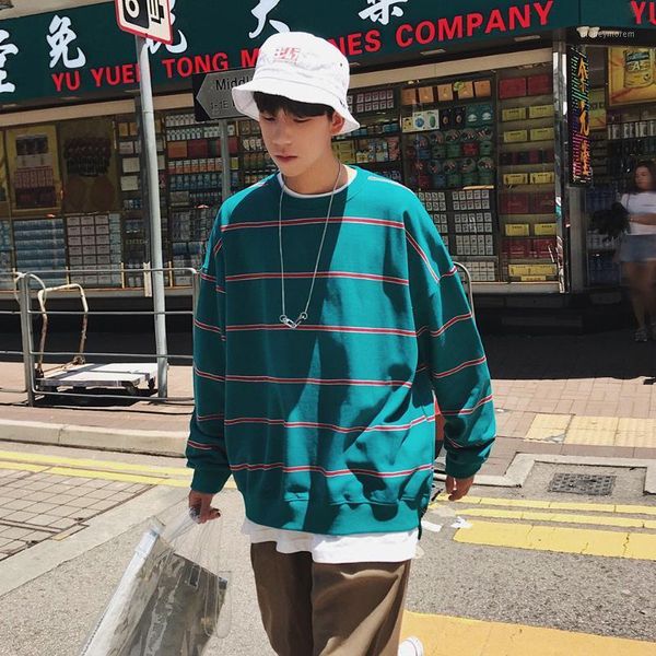 

men's hoodies & sweatshirts men clothing 2021 mens stripe streetwear cotton male hiphop korean oversized sweatshirt plus size1, Black