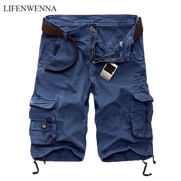 

lifenwenna mens cargo shorts 2021 brand new army camouflage tactical shorts men cotton loose work casual short pants, White;black