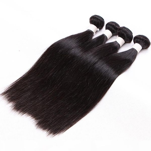 

4pcs 100g silky straight human hair extensions brazilian virgin hair human hair bundles r price 100g one bundle 4pcs lot, Black
