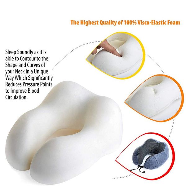 

qczx adjustable travel pillow set pure memory foam u shaped pillow airplanecarbus compact u shaped neck support pillow d40 wmtnwj comb2010