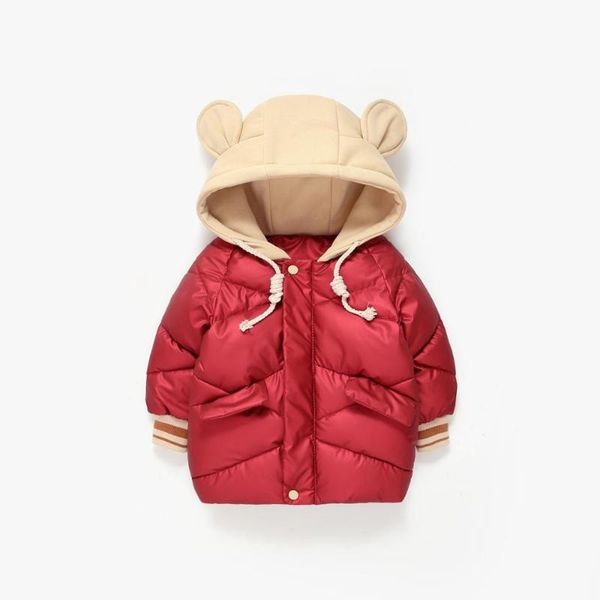 

jackets 2021 autumn cute ear hooded children's winter jacket casual warm zipper shirt baby boys down cotton liner coat for girls, Blue;gray