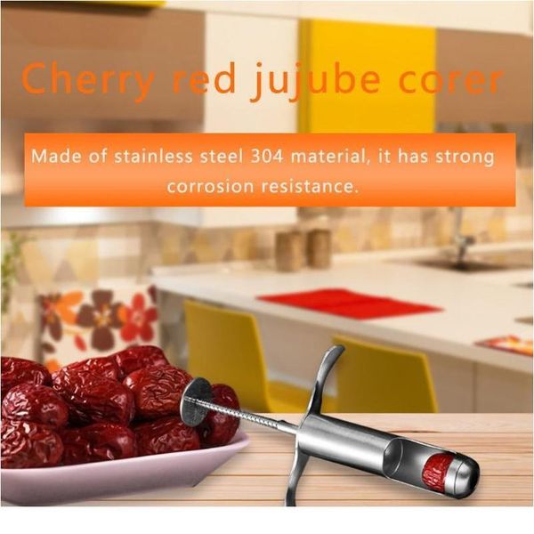 

stainless steel cherry jujube corer pitter remover machine fruits core corer remover kitchen gadg bbyjye