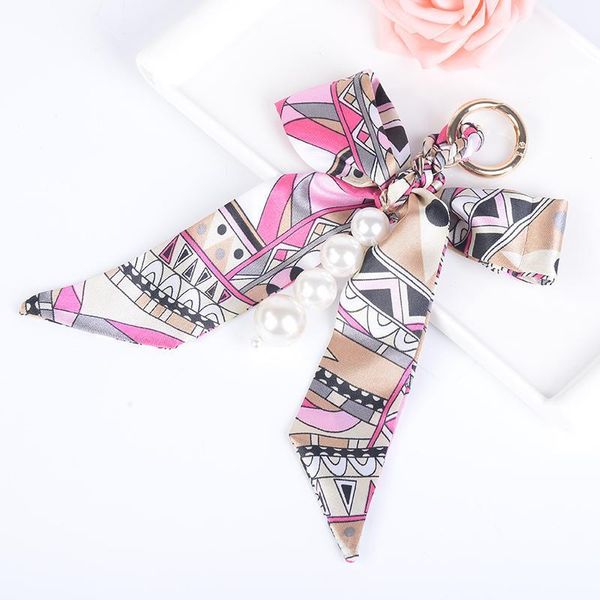 

fashion cloth bow knot key chain chiffon tassel key ring for lady bag ornaments creative fashion charm keychain holder eh3557 h bbyepy, Slivery;golden