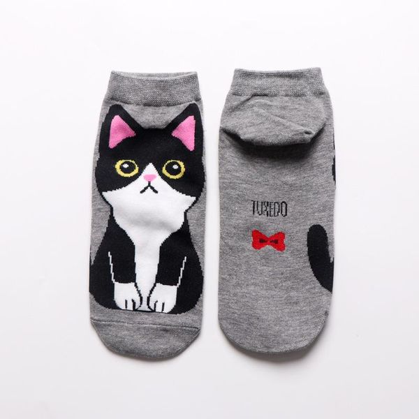 

мультфильм kawaii tide носки cute cat dog мелкий рот короткие носки лодки смешные женщины повседневная мужчины короткие носки счастливый хло, Black