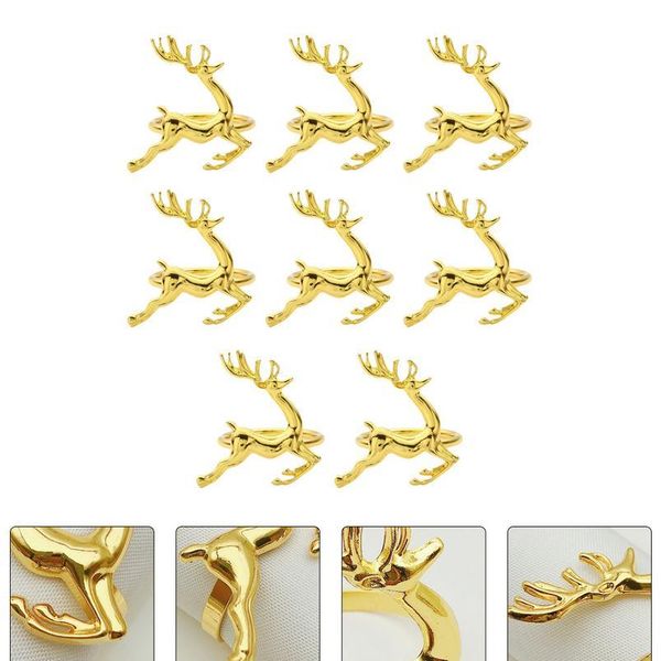 

8pcs christmas napkin rings party holiday wedding napkin holder decoration adornment deer napkin ring ornament f qylgzj
