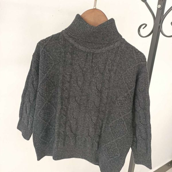 

6 woolen sweater pure 5 new boys girls' middle and big children's 8 solid color 7-year-old high collar base coat x2jz, Blue