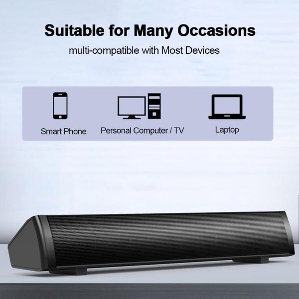 

sada v105 speaker bar wired computer speakers stereo usb powered mini long soundbar with hifi sound rich bass for pc cellphone1