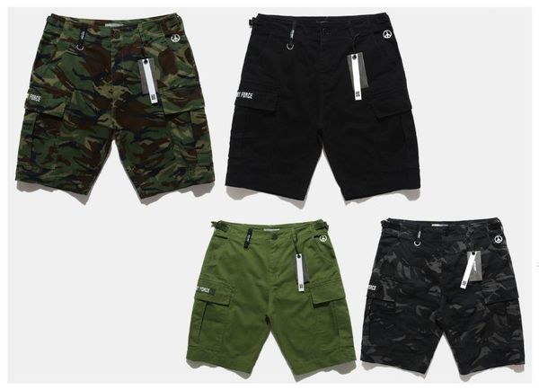 

men's shorts men summer casual army force cargo, White;black