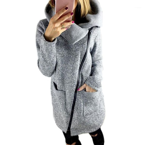 

nice new womne fashion autumn winter warm cotton jacketcoat ladies casual hooded jacket coat long zipper sweatshirt outwear 1, Black;brown