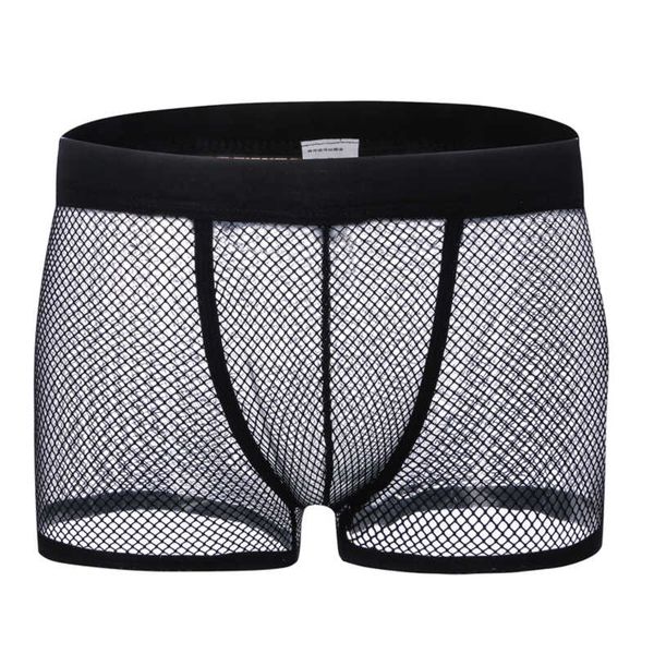 

men's underwear man summer ice silk breathable youth boxer ventilate four shorts, Black;white