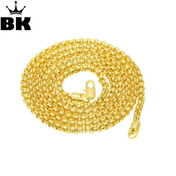 

christmas men's stainless steel round box necklace 70cm long 3.8mm width for men women gold chain jewelry wholesale, Silver