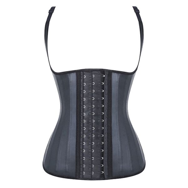 

25 steel bones latex vest waist trainer slimming underwear body shaper cincher slimming belt modeling strap shapers 201222, Black;white