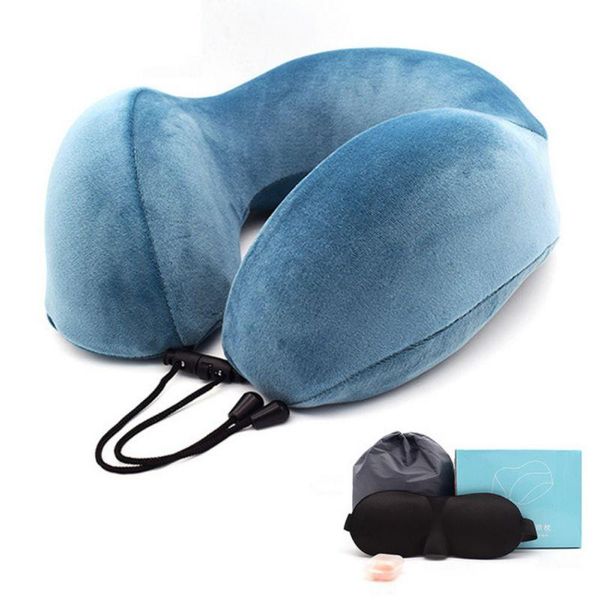 

pillow memory foam u-shape travel airplane solid color pillows