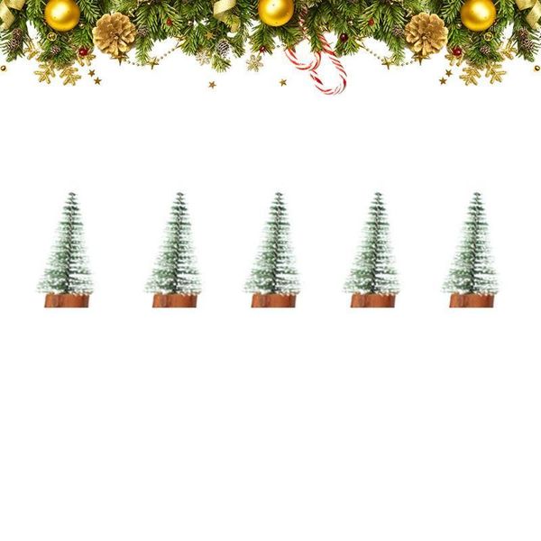 

5 pcs mini christmas tree charming tiny xmas tree tablecedar with light for banquet xmas party festival1