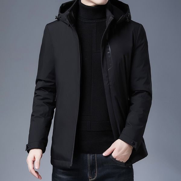 

clothes men's 2020 winter jacket korean slim fit coat young and middle-aged big size hooded down cotton padded, Black