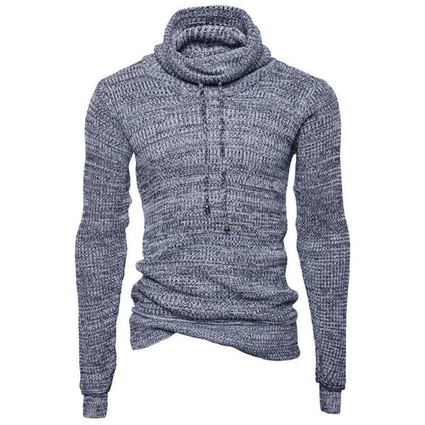 

2020 new style men's knitwear simple lace-up men's high collar sweater f129, White;black