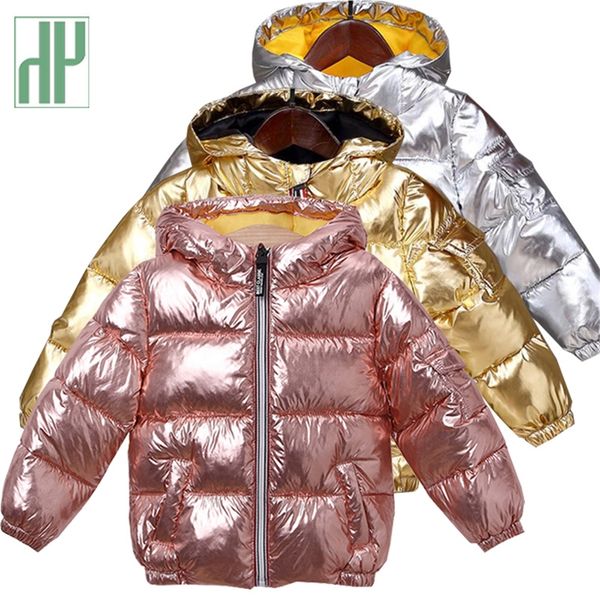 

hh boys coats winter jacket kids down cotton coat waterproof snowsuit pink gold silver jacket hooded parka girls down coats lj200820, Blue;gray