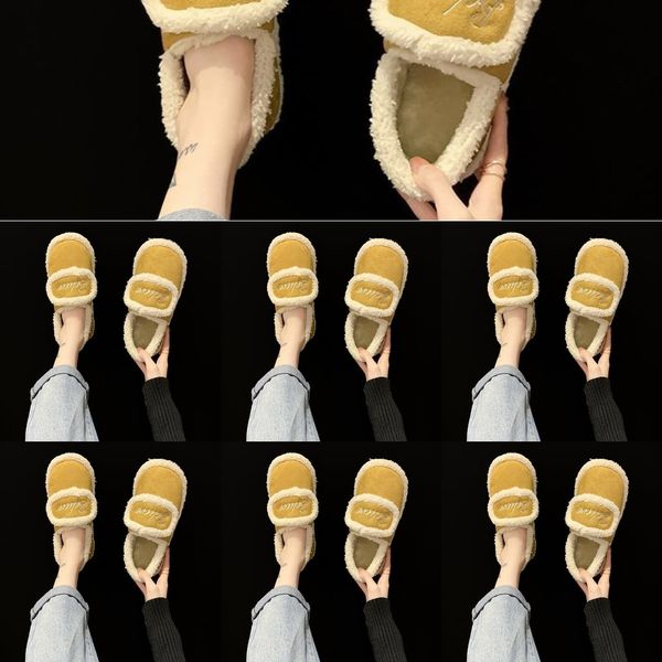 

ejtk9 winter 2020 slippers shoes new couples plush pastoral home bag heel cotton shoes warm shallow mouth cotton slippers female