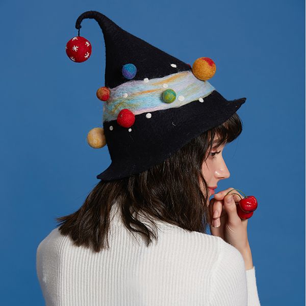 

l feitas mo planeta cu noturno boina casuais assistente chapu para as mulheres inverno quente presente natal de alta, Blue;gray