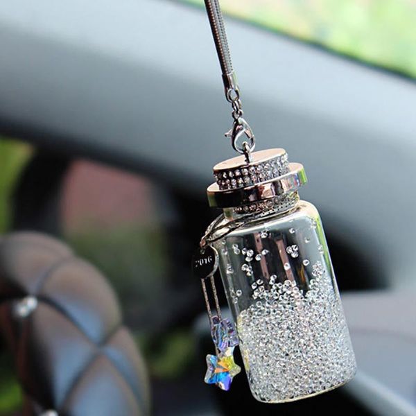 

interior decorations car pendant creative crystal wishing bottle rearview mirror hanging auto decoration suspension ornaments accessories