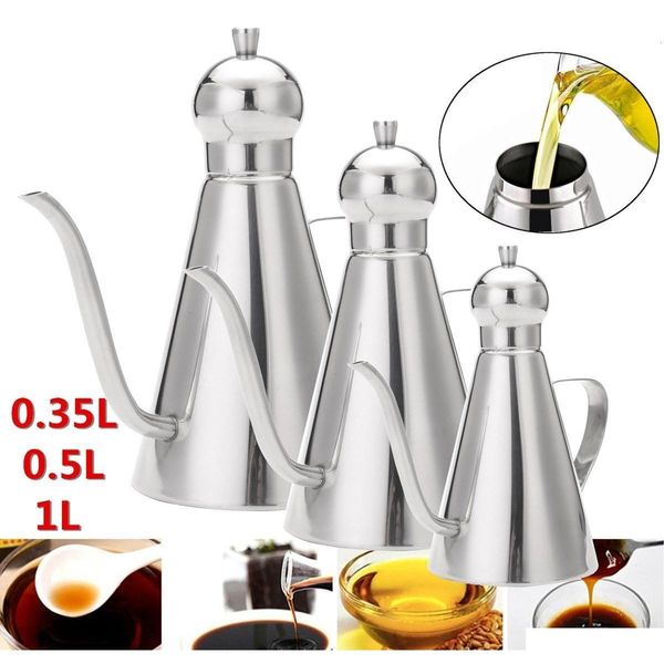 

stainless steel olive oil vinegar dispenser jar seasoning connt pot bottles container kitchen storage tools 0.5 jllkoq bdedome