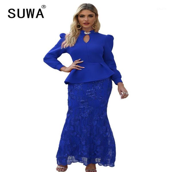 

party elegant fashion ruffles design slim mermaid dress lady hollow out collar design noble fashion butterfly sleeve dress1, Black;gray