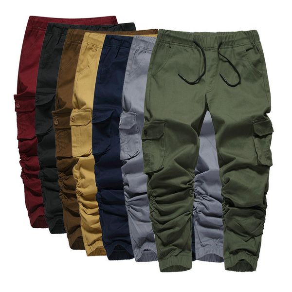 

mens casual solid hip hop sweatpants jogger pants casual slim fit elastic harem pants streetwear male trousers, Black